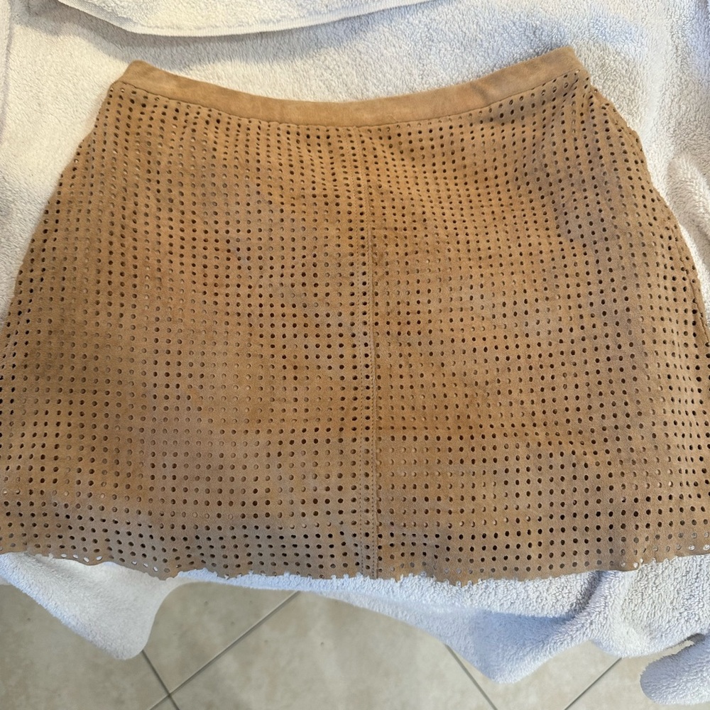 STOULS Lamb Leather Beige Skirt